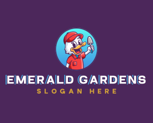 Duck Gardener Shovel logo design