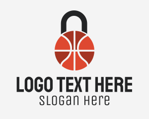 League - Basketball Ball Lock logo design