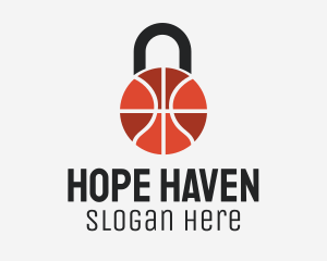 Sports Equipment - Basketball Ball Lock logo design