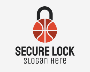 Lock - Basketball Ball Lock logo design