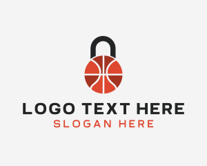 Lock - Basketball Ball Lock logo design