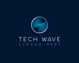 Cyber Tech Waves logo design