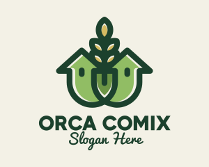 Eco Friendly - Organic Wheat House logo design