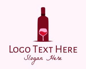 Bartender - Wine Glass & Bottle logo design