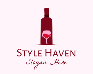 Wine Glass & Bottle Logo