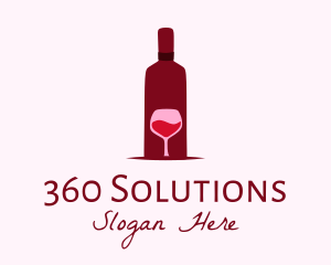 Wine Glass & Bottle logo design