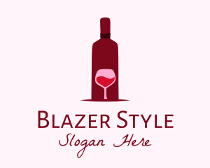 Wine Glass & Bottle logo design