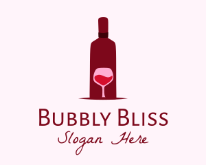Champagne - Wine Glass & Bottle logo design