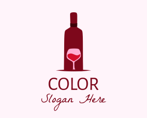 Wine Bottle - Wine Glass & Bottle logo design