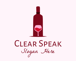 Wine Glass & Bottle logo design