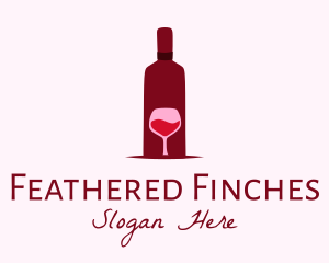 Wine Glass & Bottle logo design