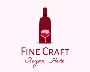 Wine Glass & Bottle logo design