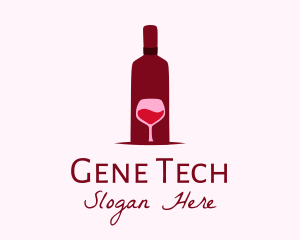 Wine Glass & Bottle logo design