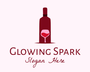 Wine Glass & Bottle logo design