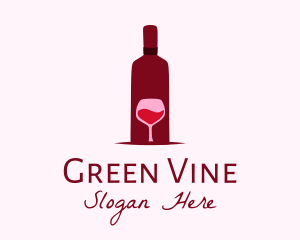 Wine Glass & Bottle logo design