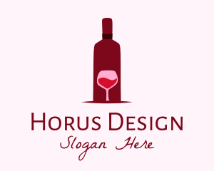 Wine Glass & Bottle logo design