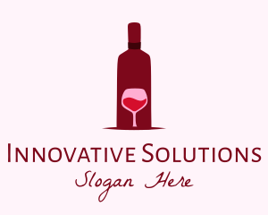 Wine Glass & Bottle logo design