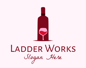 Wine Glass & Bottle logo design