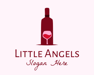 Wine Glass & Bottle logo design