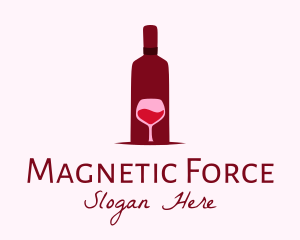 Wine Glass & Bottle logo design