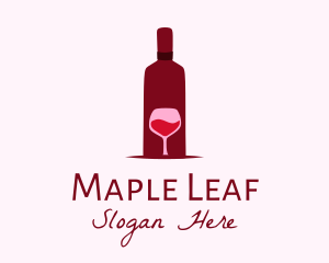 Wine Glass & Bottle logo design