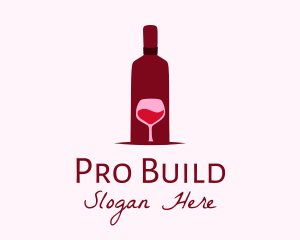 Wine Glass & Bottle logo design