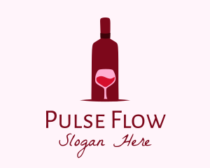 Wine Glass & Bottle logo design