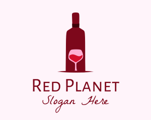 Wine Glass & Bottle logo design