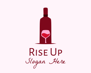 Wine Glass & Bottle logo design