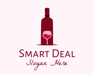 Wine Glass & Bottle logo design