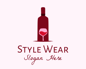 Wine Glass & Bottle logo design