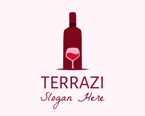 Wine Glass & Bottle logo design