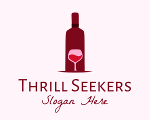 Wine Glass & Bottle logo design