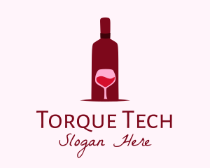 Wine Glass & Bottle logo design