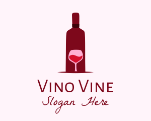 Wine - Wine Glass & Bottle logo design