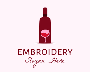 Wine Glass & Bottle logo design