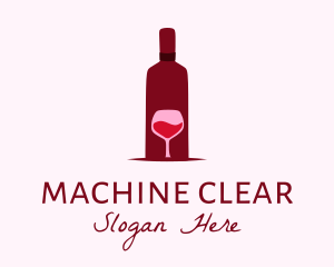 Wine Glass & Bottle logo design
