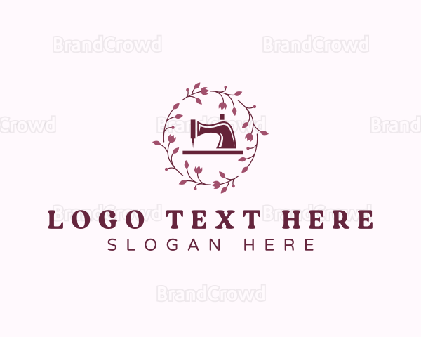 Floral Sewing Machine Embroidery Logo