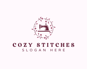 Floral Sewing Machine Embroidery  logo design