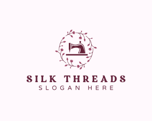 Floral Sewing Machine Embroidery  logo design