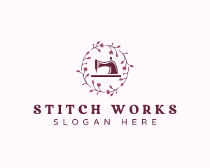 Floral Sewing Machine Embroidery  logo design