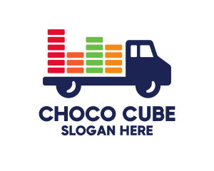Music - Colorful Cargo Truck logo design