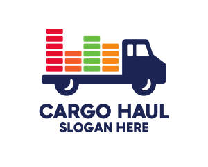 Colorful Cargo Truck logo design