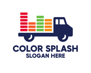 Colorful Cargo Truck logo design