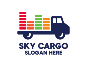 Colorful Cargo Truck logo design