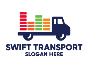Transporter - Colorful Cargo Truck logo design