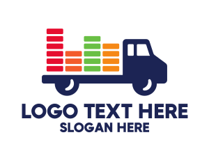 Transporter - Colorful Cargo Truck logo design