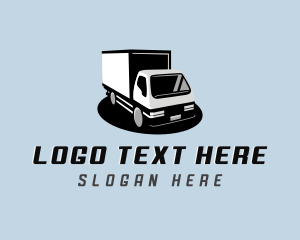 Transportation - Box Truck Logistics Delivery logo design