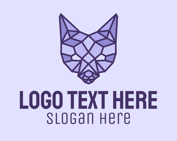 Feline - Geometric Fox Head logo design