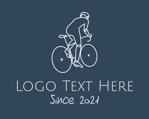 Cyclist - Monoline Cyclist Rider logo design